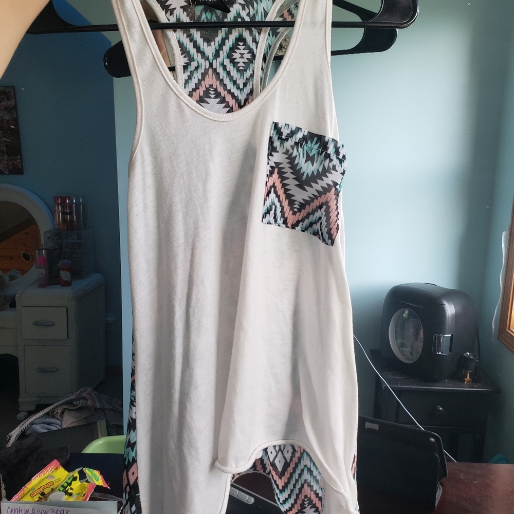 Patterned Razor Back Tank - Picture 2 of 4
